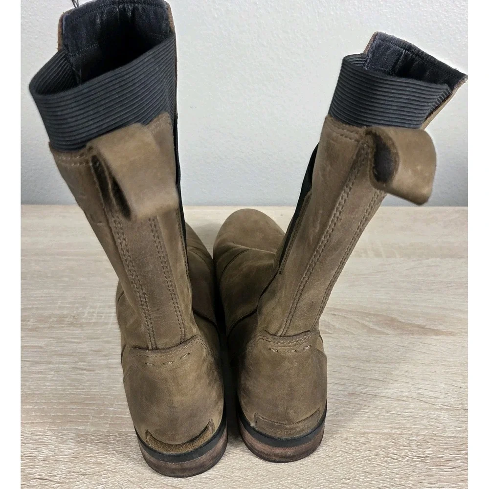 Sorel Emelie II Chelsea Boots Waterproof Brown Leather Women's US 8 EU 39